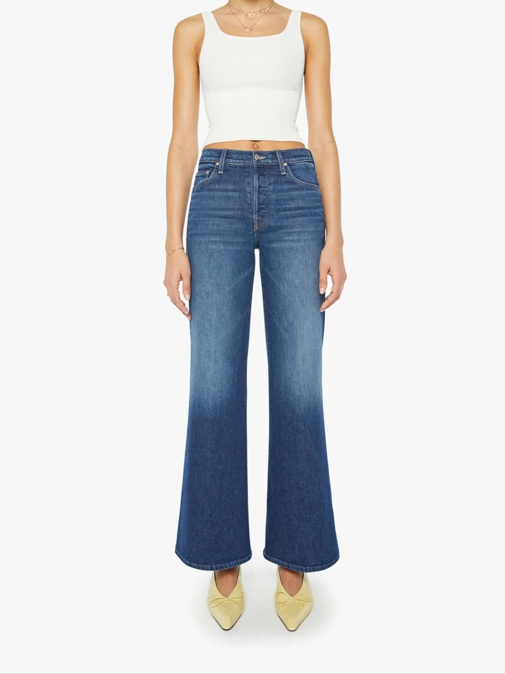 NWT MOTHER Tomcat Roller Skimp wide leg jeans, wash “perfectly imperfect” sz 28